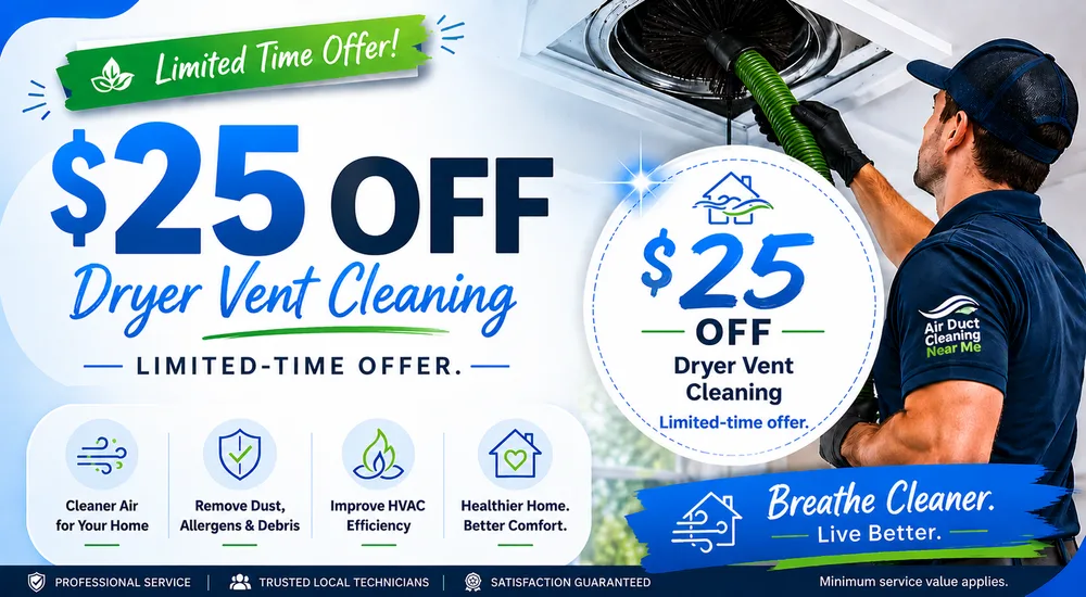 $25 Off Dryer Vent Cleaning